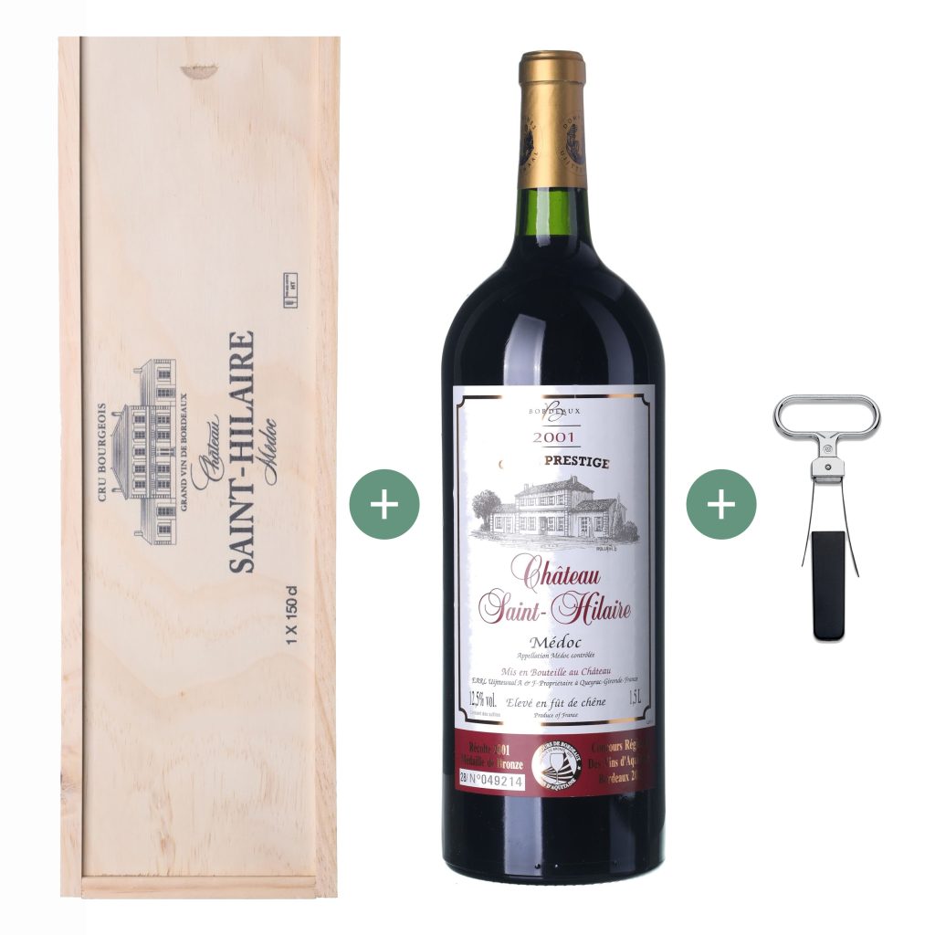 2001 Médoc Château Saint-Hilaire Magnum pojemność 1,5 l (+skrzynka i otwieracz)